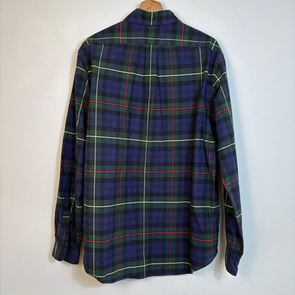 Ralph Lauren Classic Fit Plaid Oxford Mens Shirt Size XL Green Navy Multi Office - Picture 4 of 11
